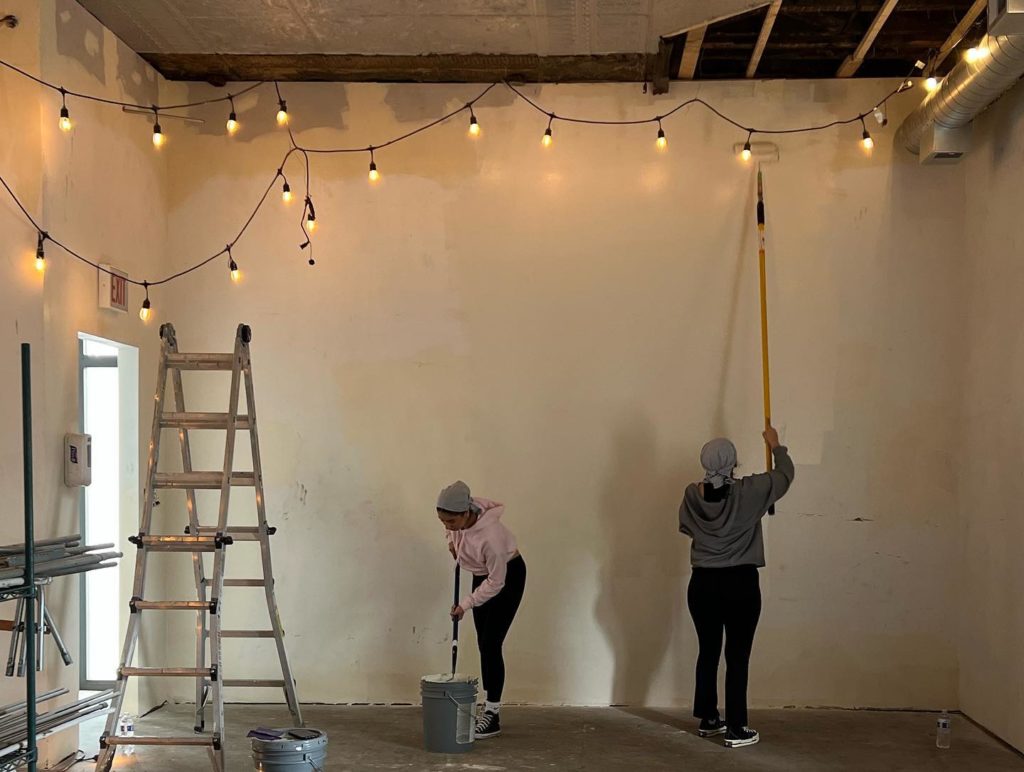 Volunteers at PFP's painting party.