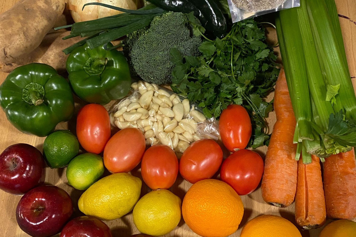 An example of the fresh produce The Bloc puts into their pantry bags.